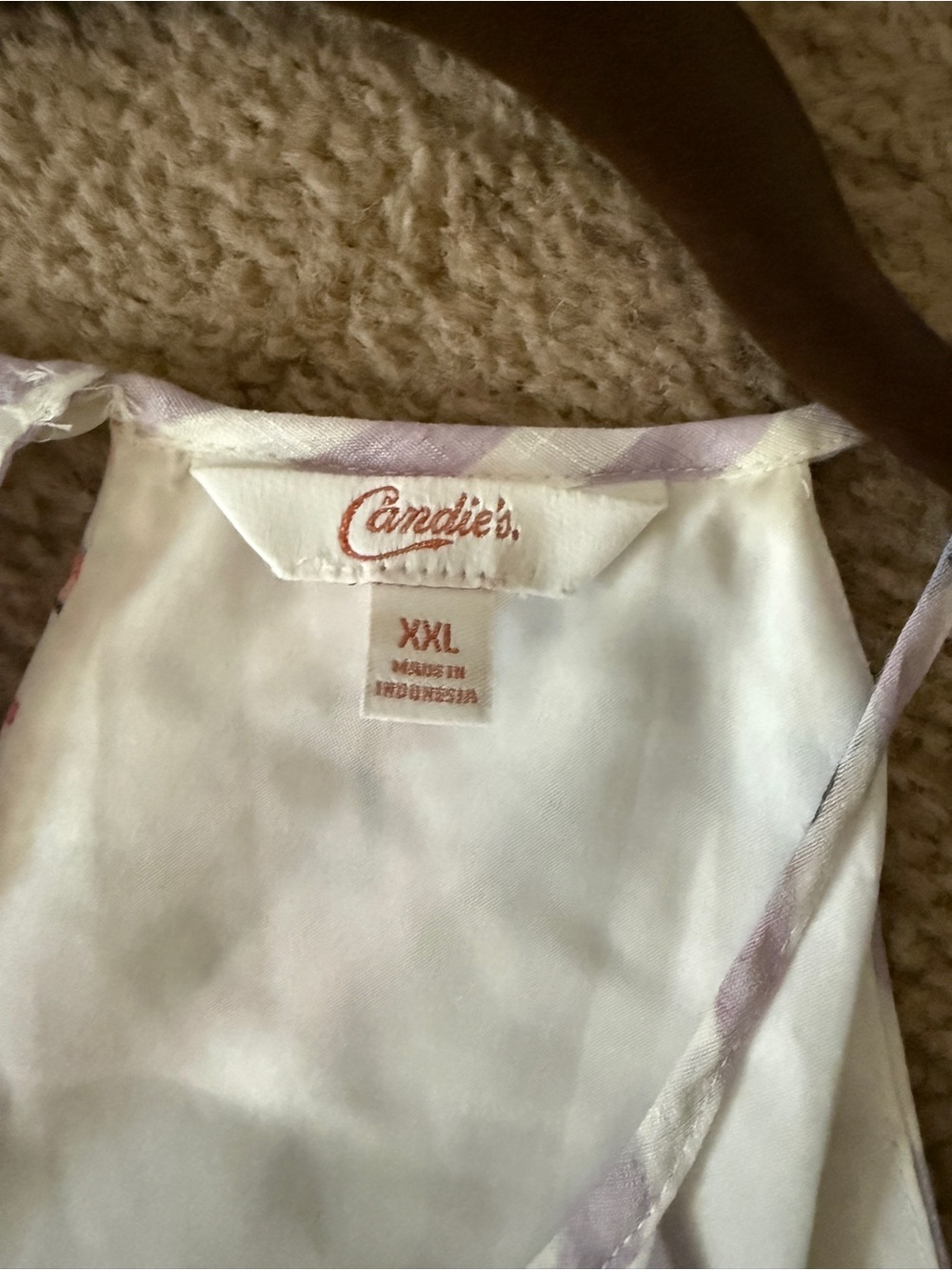 Candie's White Striped Dress with Pink Floral Print - Picture 2 of 3